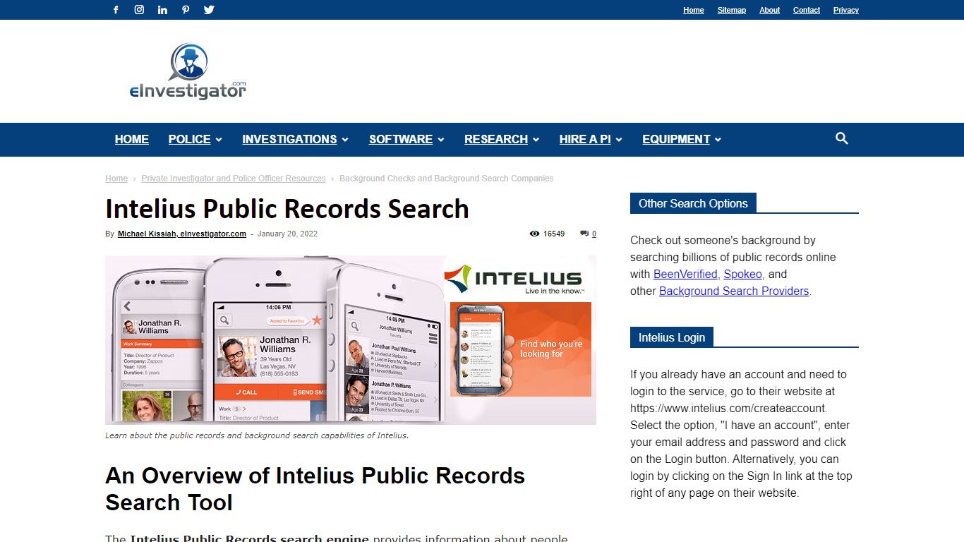 Intelius Public Records Search - Private Investigator and Investigation ...